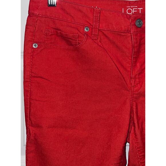 Ann Taylor Loft Red Corduroy Pants, Size 4/27 - Picture 3 of 5